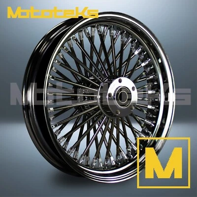 RUEDA RADIOS GRUESOS 16" 16X3.5 52 INOX NEGRO MODELOS HARLEY SPORTSTER TRASERA Foto 1 de 4