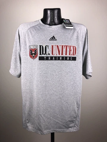 Men's Adidas Climalite D.C. United Gray Performance Short Sleeve Shirt NWT XL Cover