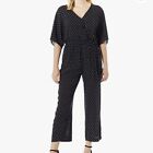 Anthropologie Paige Vanette Polka-Dot Printed Cropped Jumpsuit Black Small