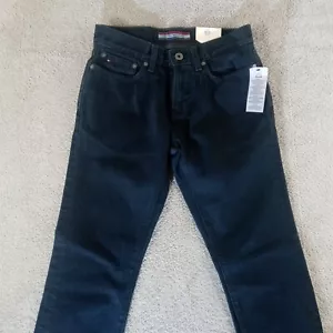 Jeans uomo Tommy Hilfiger slim fit taglia 28/30 gamba dritta blu scuro denim nuovo con etichetta - Foto 1 di 23