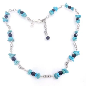 Mint Silpada Turquoise Onyx Sterling Silver Necklace String 18" - Picture 1 of 4