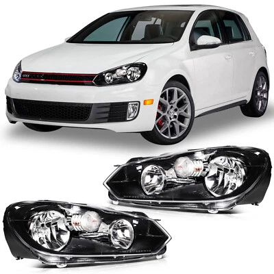 Headlights Assembly Fits 2010-2014 Volkswagen GTI Golf Jetta Sportwagen(MK6) Foto 1 de 4