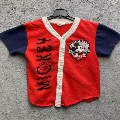 Vintage Mickey and Co Jersey Shirt Adult Large Snap Heavy Cotton Mouse Disney - Image 1 of 4