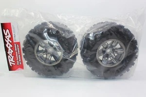Traxxas 7774 A Reifen auf Felge schwarz chrome 2 Stück 8S X-Maxx NEU OVP - Bild 1 von 7