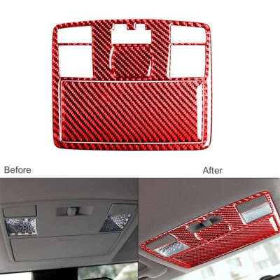 Cubierta de borde de luz de lectura delantera de fibra de carbono roja 3 piezas para Mazda RX-8 RX8 2004-08  Foto 1 de 4