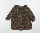 Matalan Girls Multicoloured Floral Viscose Fit & Flare Size 2-3 Years Round Neck