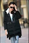 Women Warm Thicken Winter Padded Midi Coat Hooded Jacket Solid Parka Outwear