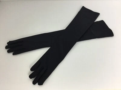 Luvas de noite pretas longas elásticas longas luvas de ópera pretas tamanho adulto - Imagem 1 de 4