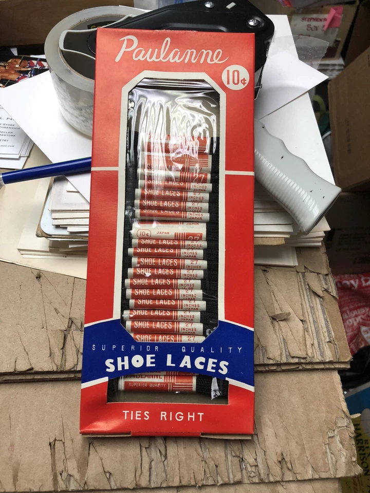 Zapatos Paulanne Vintage Lacee Store exhibición 24 paquetes de cordones de 27 pulgadas nuevos de colección Japón Foto 1 de 1