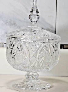 Vintage Crystal Lidded Footed Candy Dish - Picture 1 of 7