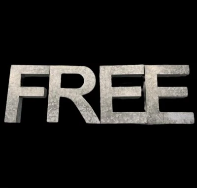 Galvanized 3D Metal Letters R E E F Reef Free Rustic Wall Hanging - Image 1 of 4