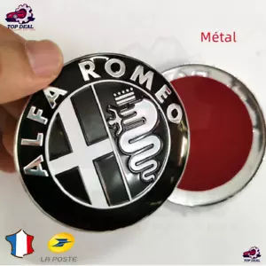 2x Logo Embleme Alfa Romeo 74mm insigne Noir Capot Coffre /sigle Mito Giulietta - Bild 1 von 1