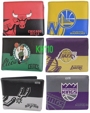 NBA Team Synthetic Leather Logo printed Bi-Fold Wallet Cover