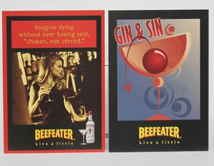 2 tarjetas postales NUEVAS - BEEFEATER Gin & Sin - MaxRacks postales gratis - Imagen 1 de 2