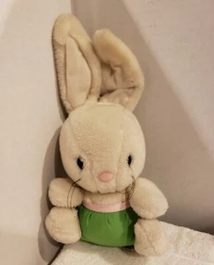Applause Vintage 80's White Bunny Plush 1982 TABBIE Green & Pink Outfit - Picture 1 of 8