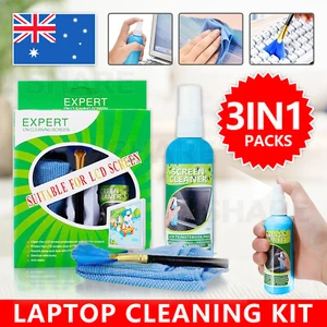3in1 Laptop Cleaning Kit Monitor TV PC LED LCD Screen Cleaner Plasma Cloth Brush - Picture 1 of 9