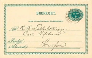 SWEDEN 1895 "FINNERÖDJA" K1 on 5 (FEM) ÖRE Postal Stationery Postcard - Picture 1 of 2