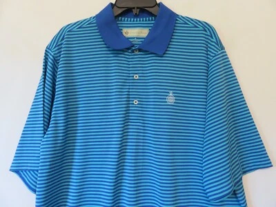 Camisa polo Donald Ross desempenho stretch XL listrada Sea Pines taco de golfe nova sem etiquetas - Imagem 1 de 4