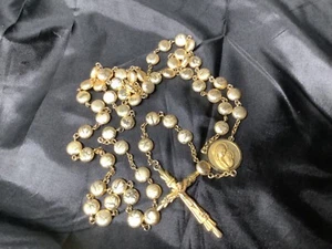 Rosario tono dorado con estuche Ste Anne de Beaupre virgen maría crucifijo cristiano  - Imagen 1 de 12