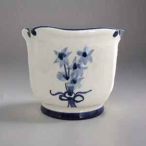 RCCL Blue & White Hand Painted Floral Ceramic 5” Planter Made in Portugal - Picture 1 of 14