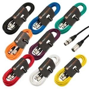 Male to Female XLR Mic Lead / Balanced Microphone / Mic Patch Cable / 8 Colours - Picture 1 of 57