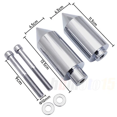 Chromed Frame Sliders Crash Protectors Spike For 2003 2004 Suzuki GSXR1000 - Image 1 of 4