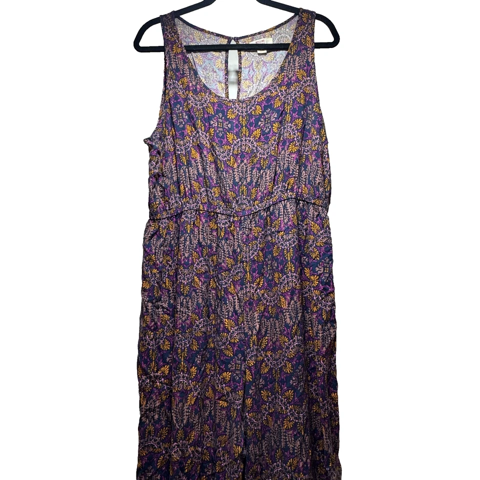 Mossimo Mono Sin Mangas Talla XXL Camiseta sin Mangas Púrpura Negro Floral Ligero Foto 1 de 4