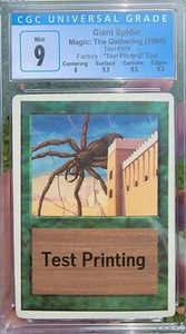MINT CGC 9 MTG/Magic "Test Printing" TEST PRINT Giant Spider, w/3x 9.5 SUBs - Picture 1 of 2
