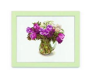 Lecien Embroidery Kit Printed Cross Stitch Cosmo Fujico Collection Tulip 30x38cm - Bild 1 von 1