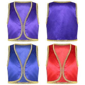 FEESHOW Kid Boy Fairytale Cosplay Waistcoat Open Front Vest Performance Dress AU - Picture 1 of 22