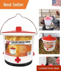 Durable Heated Chicken Waterer 2 Gallon | Accommodates Up to 15 Chickens - Picture 1 of 9