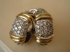 David Yurman 18k Gold,ss Diamond Earrings