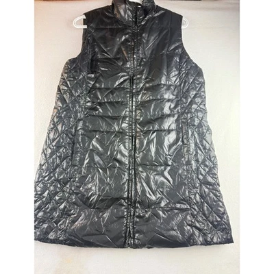 Talbots Petites Quilted Puffer Vest Black Full Zip Sleeveless Women's M - Image 1 of 4