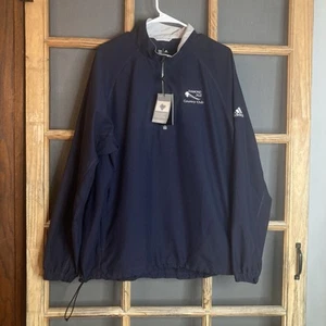 NWT Adidas Blue Golf Jackt 1/4 Zip Teflon Diamond Hill Country Club Size M 24x31 - Picture 1 of 19