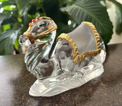 Excellent GORHAM Crystal Nativity Camel With Gold Accents Germany - Image 1 of 4
