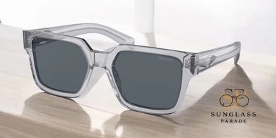 PRADA PR 03ZS U430A9 Transparent Grey Blue 54 mm Men's Sunglasses - Image 1 of 2