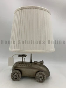 Pottery Barn Kids Vintage Silver Car Base Table Lamp w/ Shade ATTENTION #8019 PS - Picture 1 of 7