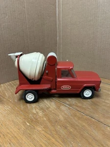 Vintage 1960's Tonka Mini Jeep Cement Mixer Truck Red White with Oval Label 9” - Picture 1 of 5