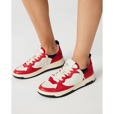 New Steve Madden Everlie Leather Sneakers in Red Multi Women's Size 6 - Image 1 of 4