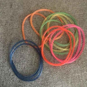 vintage original authentic 1980 90’s Neon plastic Jelly bracelets Retro Jewelry - Picture 1 of 6