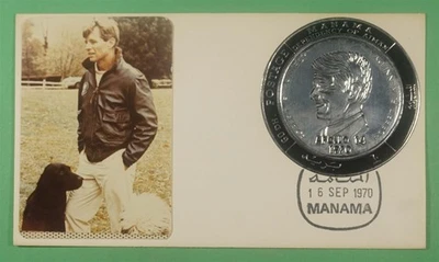 DR WHO 1970 AJMAN MANAMA FDC JOHN F KENNEDY JFK SPACE COIN TYPE SILVER R12337 - Image 1 of 2
