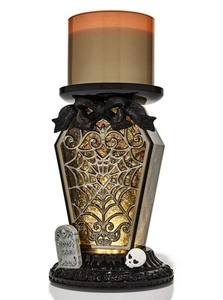 Bath and Body Works Halloween Light-up Coffin Waterglobe - 3-Wick Candle Holder - Picture 1 of 2