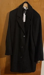 Liz Claiborne Wollmischung Jacke Damen 2X schwarz langer Mantel - Bild 1 von 7