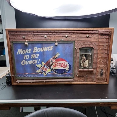 Michael Garman 1983 Pepsi Cola рекламный щит скульптура сняты с производства освещенная диорама - Изображение 1 из 4