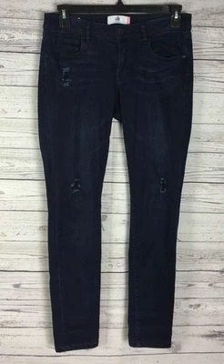 Cabi| Style 3193 Dusk Dark Wash Destructed Skinny Stretch Denim Jeans Size 6 - Image 1 of 4