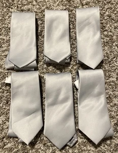 Jonathan David Lot Of 6 Silver Neck Ties All Identical New With Tags - Picture 1 of 6