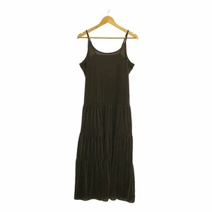 B.C STOCK Basse 2024AW Velour Tiered Cami Dress Dark Brown Women Used KLDR-0 - Picture 1 of 7