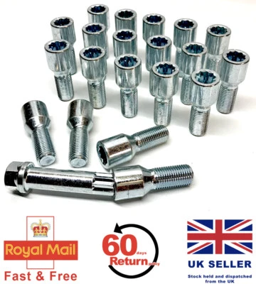 Sintonizador de rueda de aleación Alfa Romeo 159 pernos delgados M14 x 1.5 inc 17mm estrella llave x 20 Foto 1 de 3