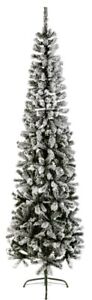 Premier Flocked Spruce Pencil Pine Slim Christmas Tree - 2m/200cm/6.5ft