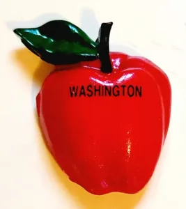 Calamita frigorifero Washington Apple resina mela rossa 2 in x 2 in spedizione gratuita - Foto 1 di 4